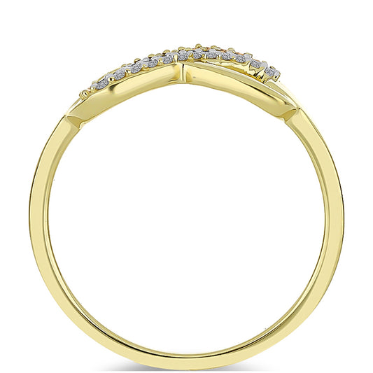 Pierścionek srebrny pozłacany z szampańskim diamentem i białym diamentem