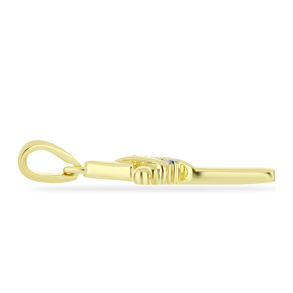 Zawieszka srebrna pozłacana z szampańskim diamentem i białym diamentem