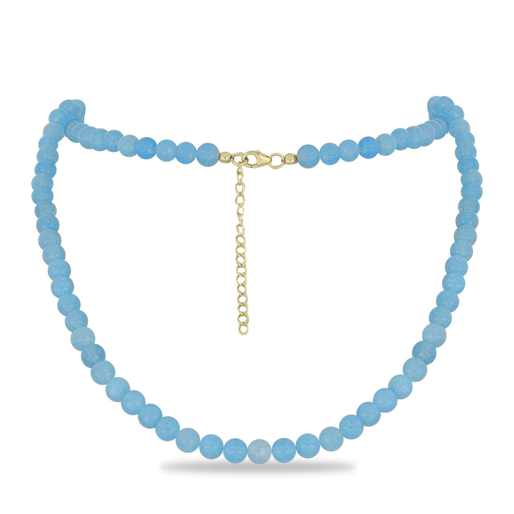 Naszyjnik srebrny pozłacany z chaledonem