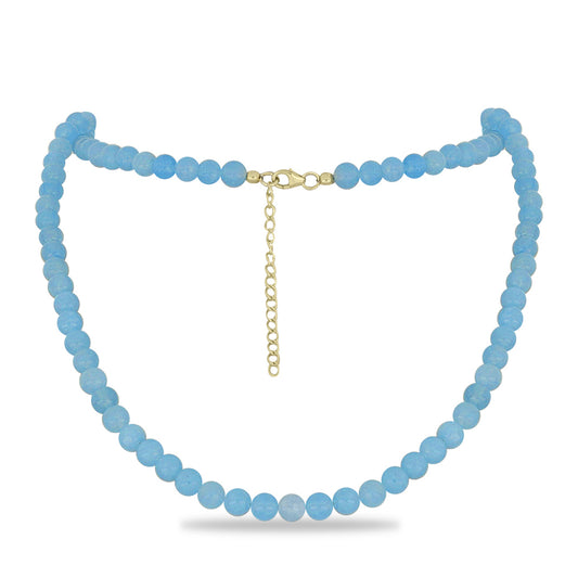 Naszyjnik srebrny pozłacany z chaledonem