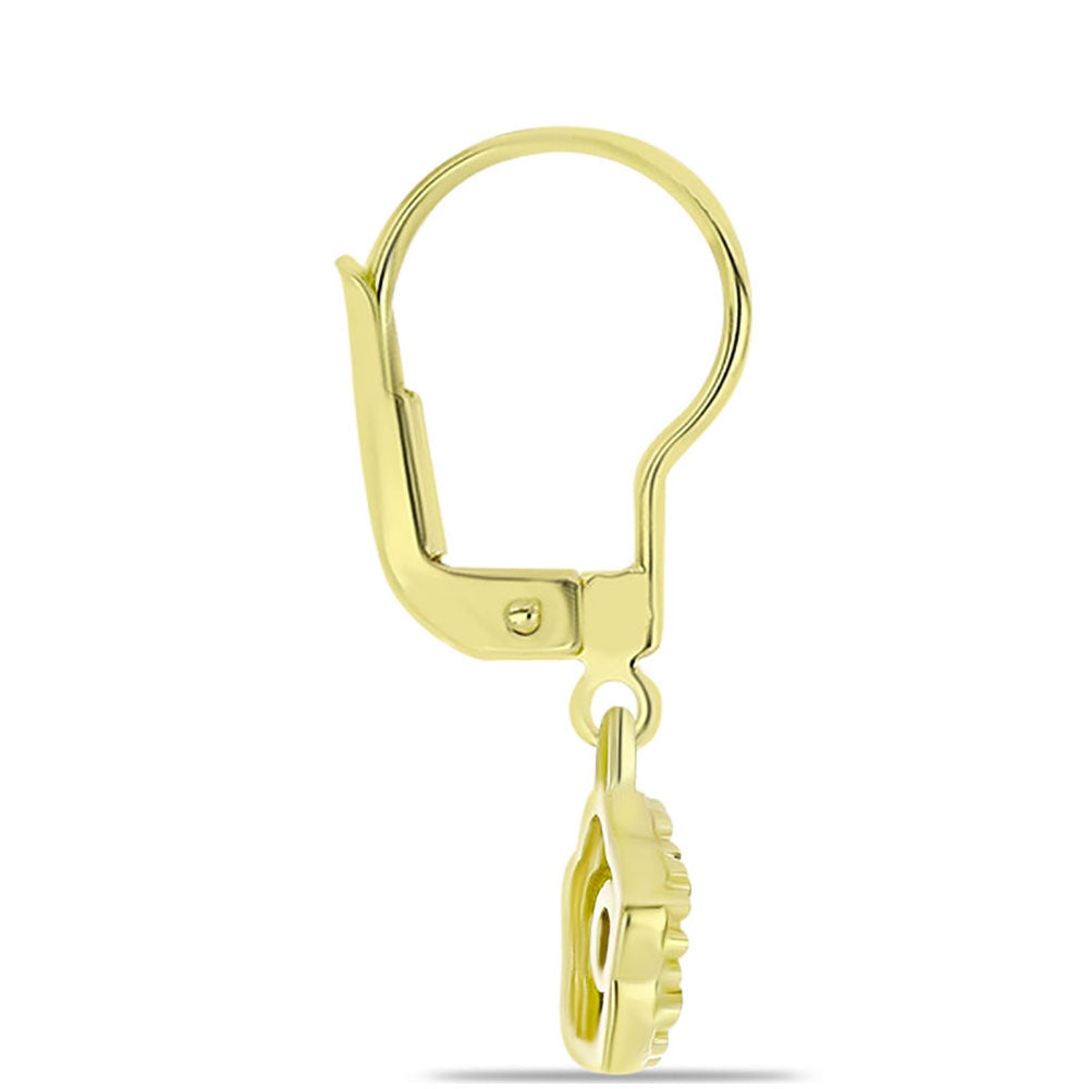 Kolczyki srebrne pozłacane z niebieskim diamentem