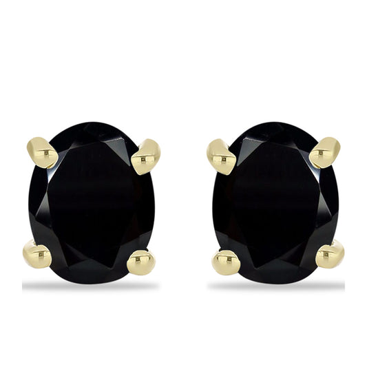 Kolczyki srebrne pozłacane z czarnym onyksem