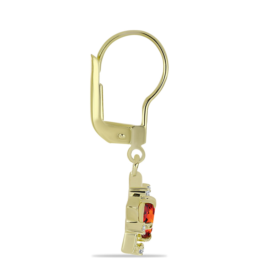 Kolczyki srebrne pozłacane z cytrynem i białym topazem