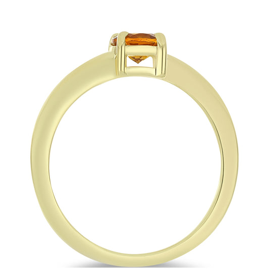 Pierścionek srebrny pozłacany z cytrynem