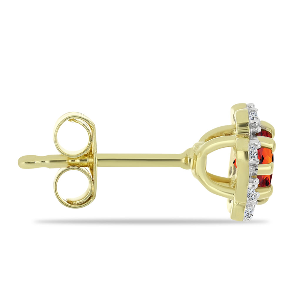 Kolczyki srebrne pozłacane z cytrynem i białym topazem