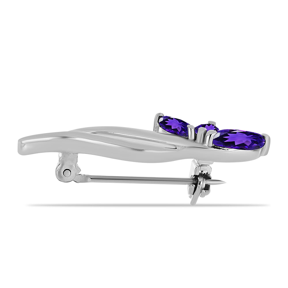 Broszka ze srebra próby 925 z marokańskim ametystem