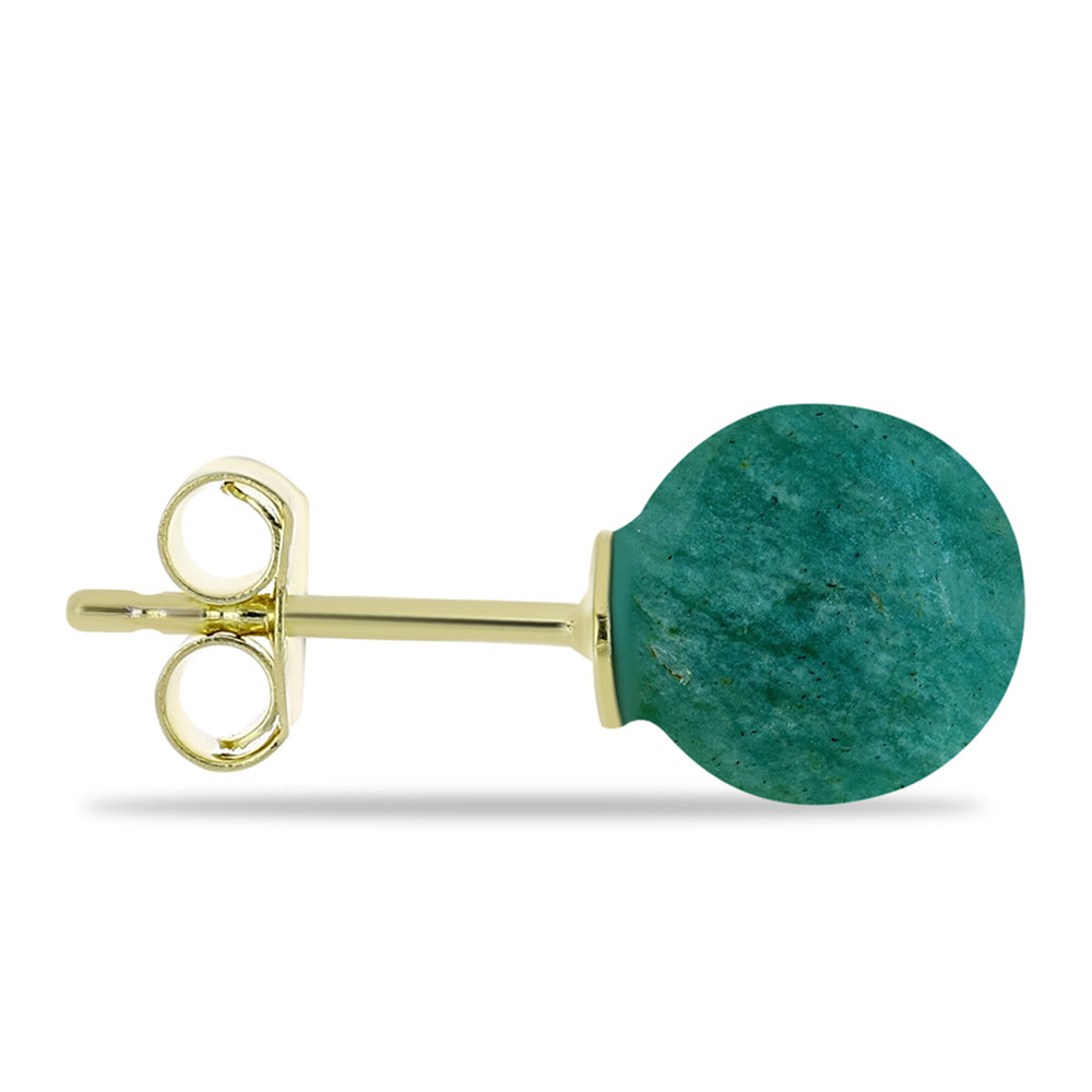 Kolczyki srebrne pozłacane z amazonitem