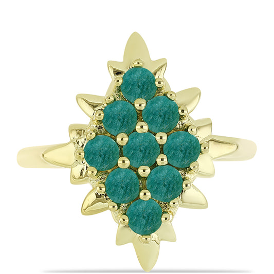 Pierścionek srebrny pozłacany z amazonitem