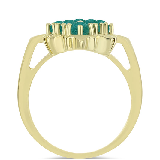 Pierścionek srebrny pozłacany z amazonitem