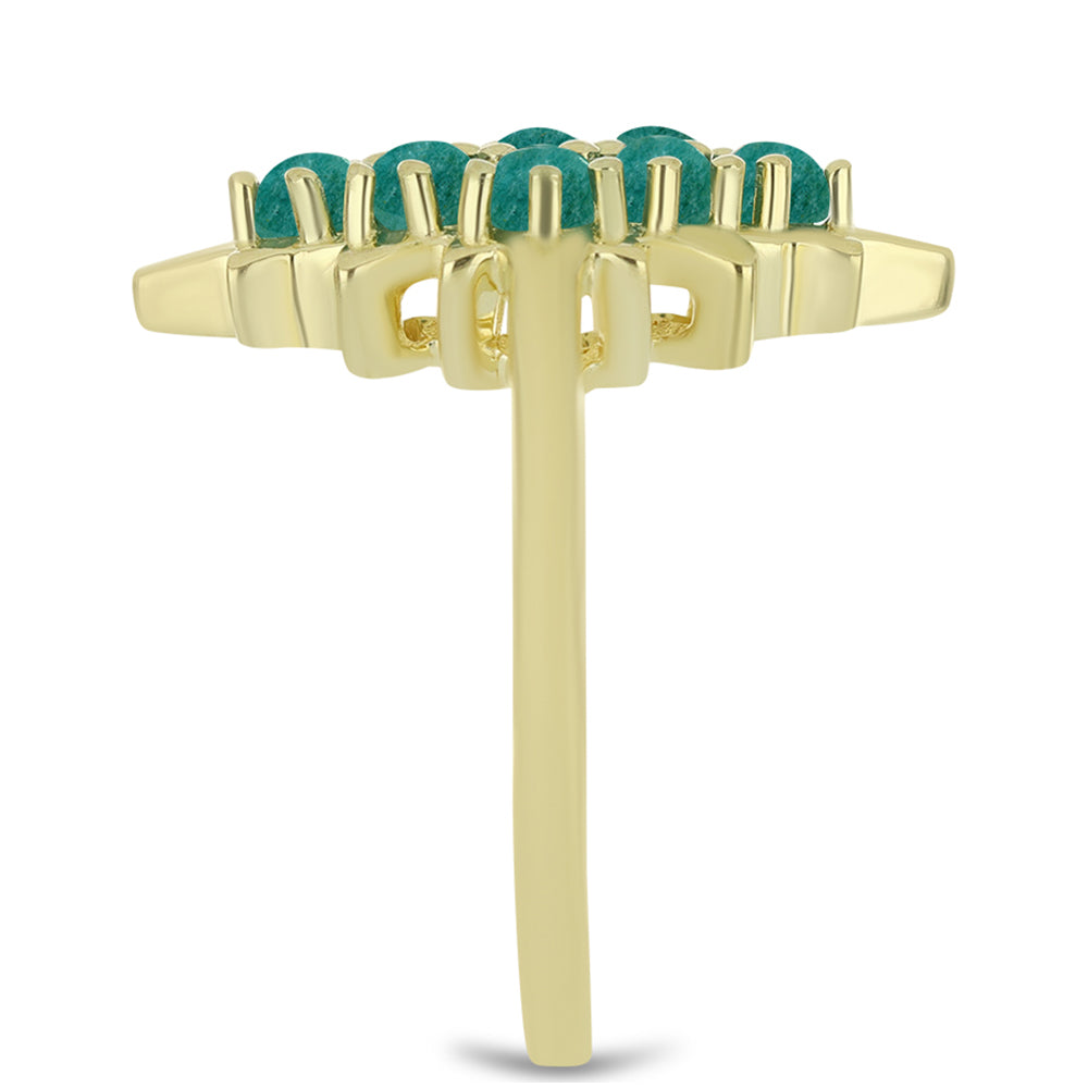 Pierścionek srebrny pozłacany z amazonitem