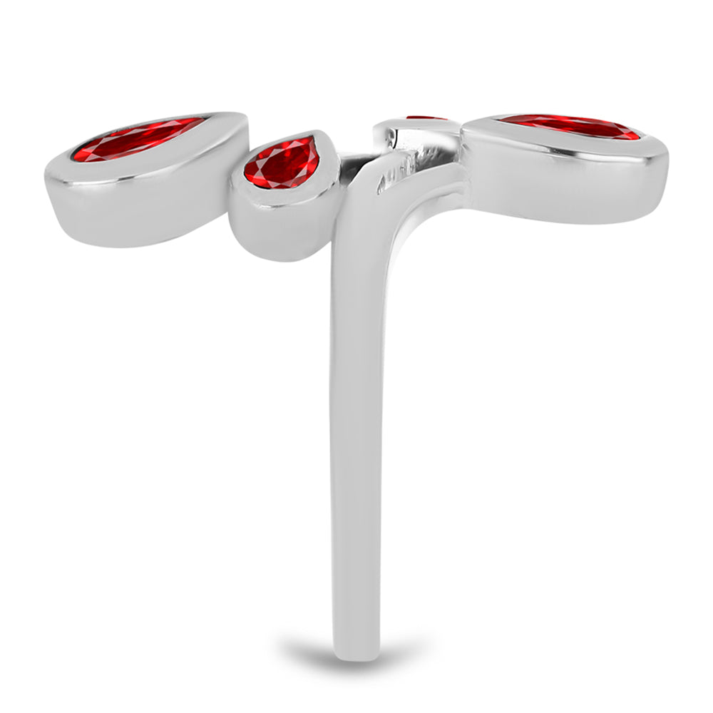 Pierścionek ze srebra próby 925 z czerwonym agatem