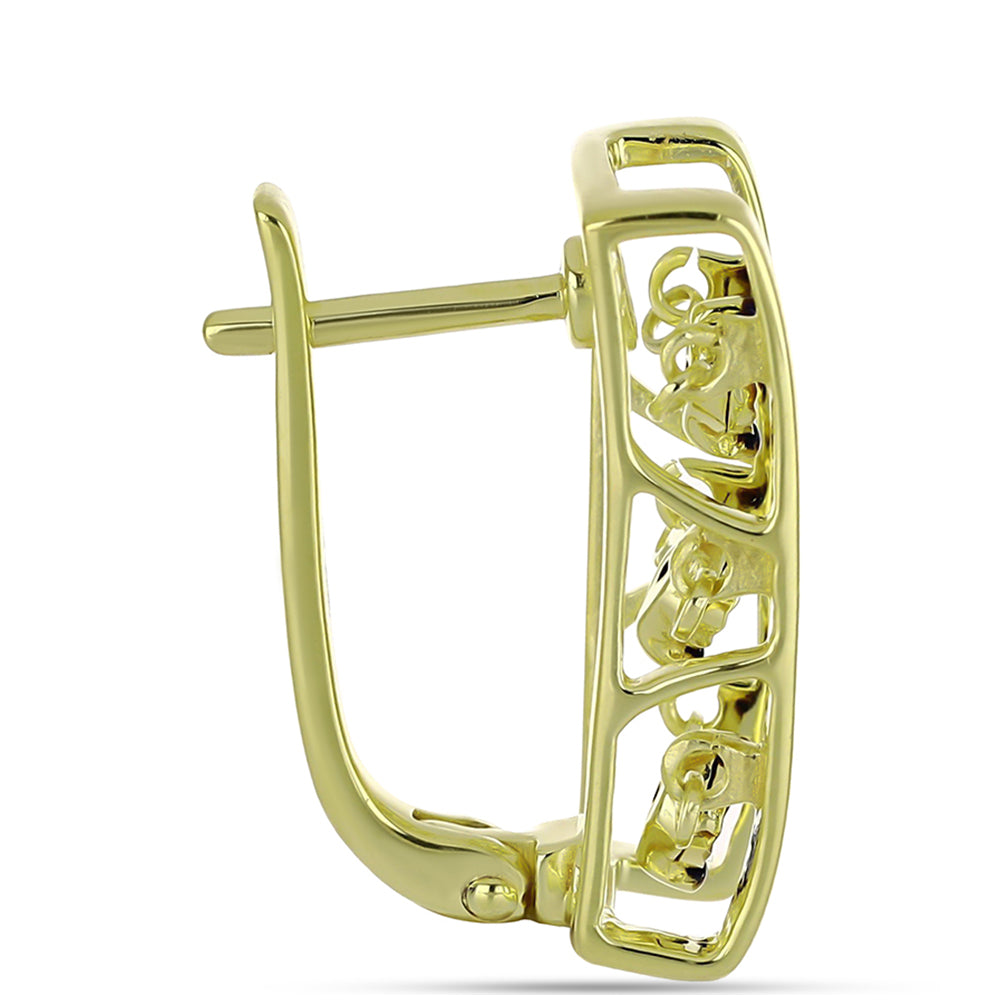 Kolczyki srebrne pozłacane z niebieskim diamentem