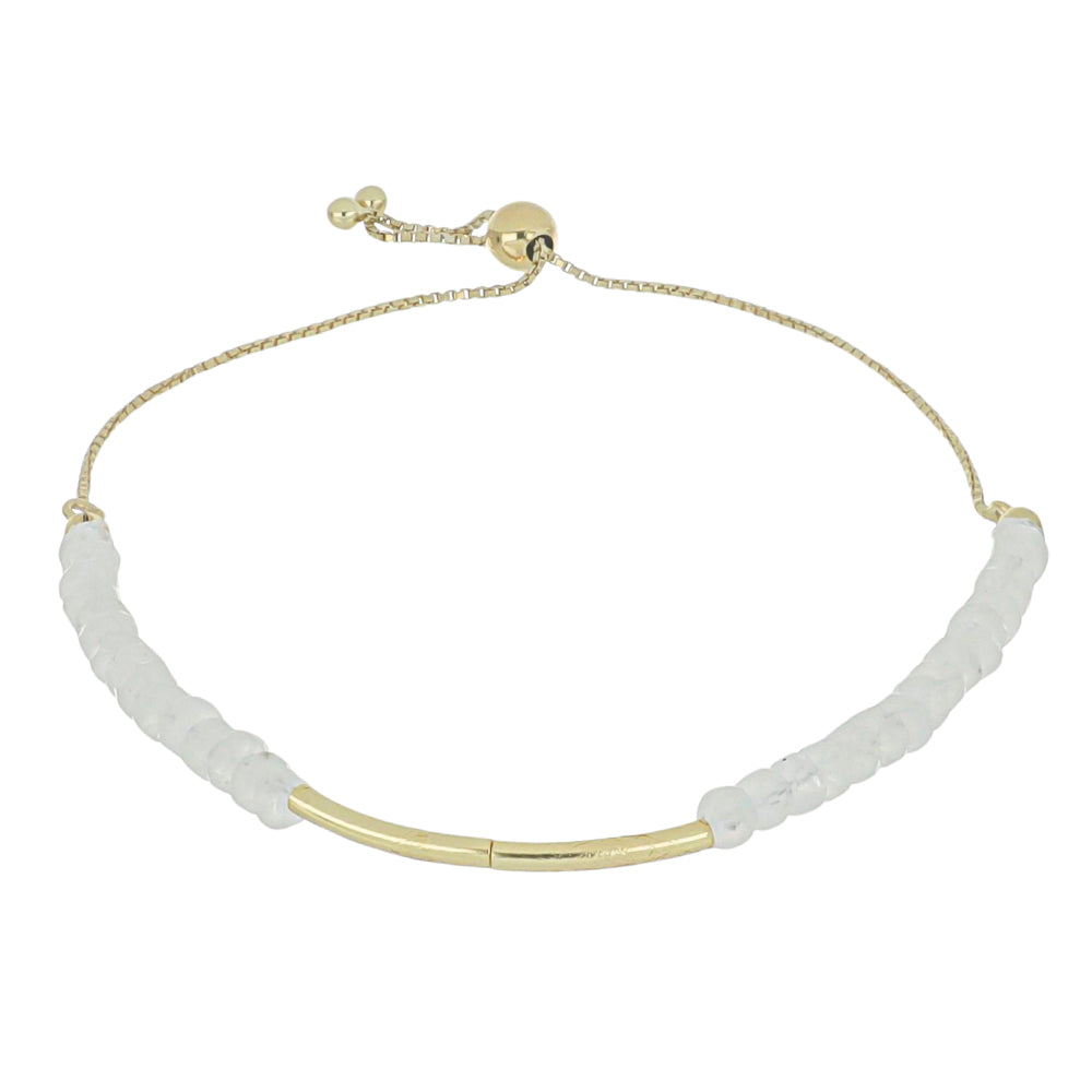 Bransoletka srebrna pozłacana z tęczowym kamieniem księżycowym