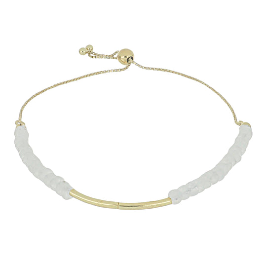 Bransoletka srebrna pozłacana z tęczowym kamieniem księżycowym