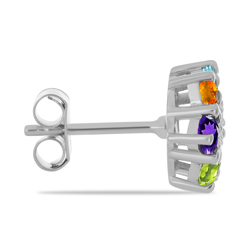 Kolczyki ze srebra próbe 925 z marokańskim ametystem i perydotem