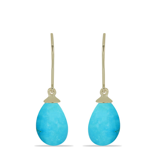 Kolczyki srebrne pozłacane z niebieskim turkusem