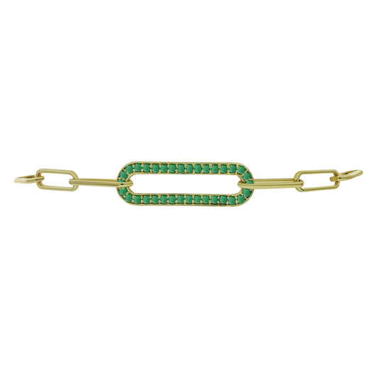 Bransoletka srebrna pozłacana z brazylijskim szmaragdem