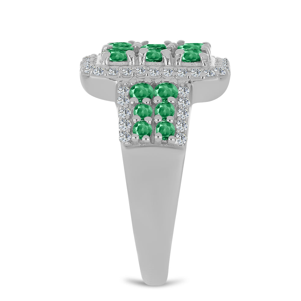 Pierścionek ze srebra próby 925 z naturalnym aleksandrytem i białym topazem