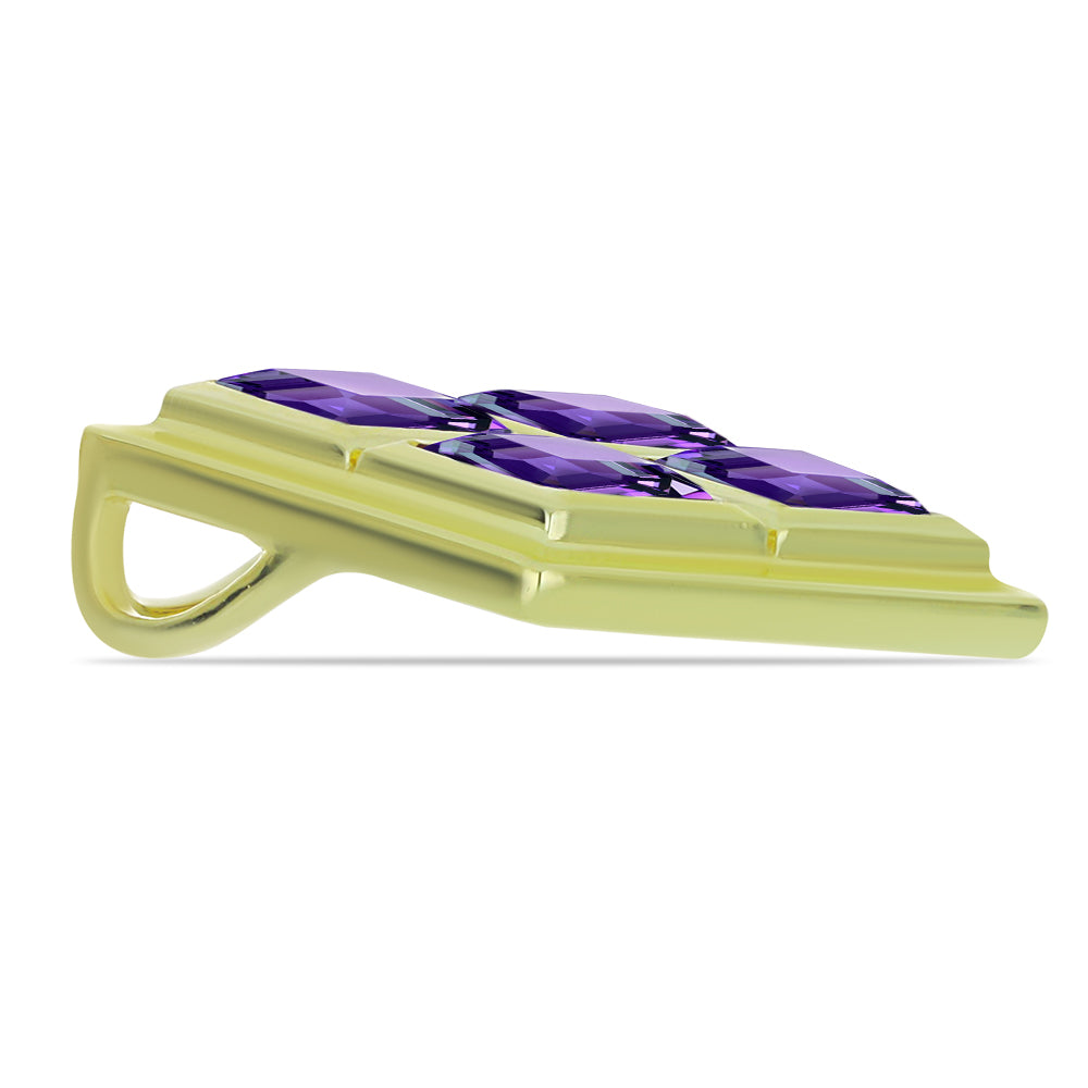 Zawieszka srebrna pozłacana z marokańskim ametystem