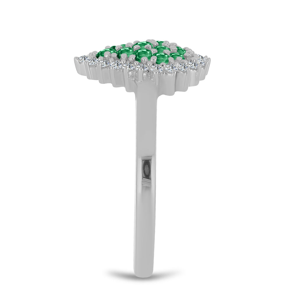 Pierścionek ze srebra próby 925 z naturalnym aleksandrytem i białym topazem