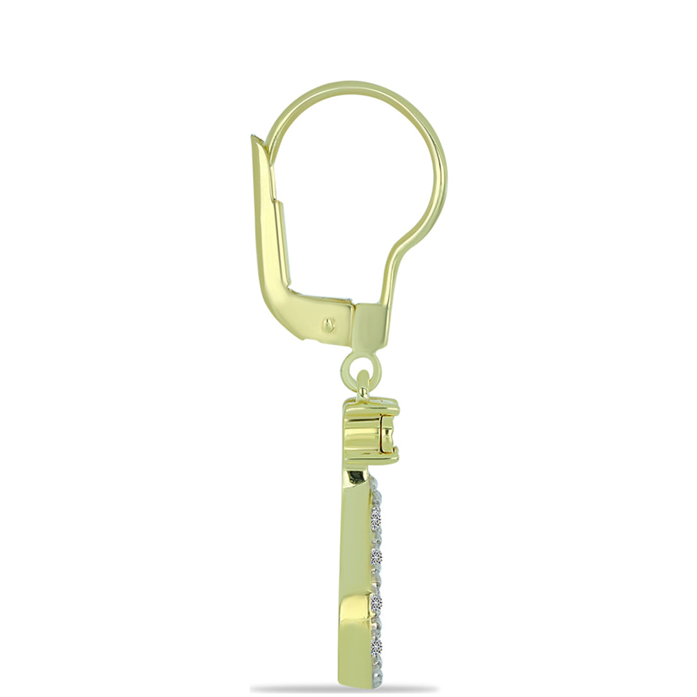 Kolczyki srebrne pozłacane z czerwonym diamentem i białym diamentem