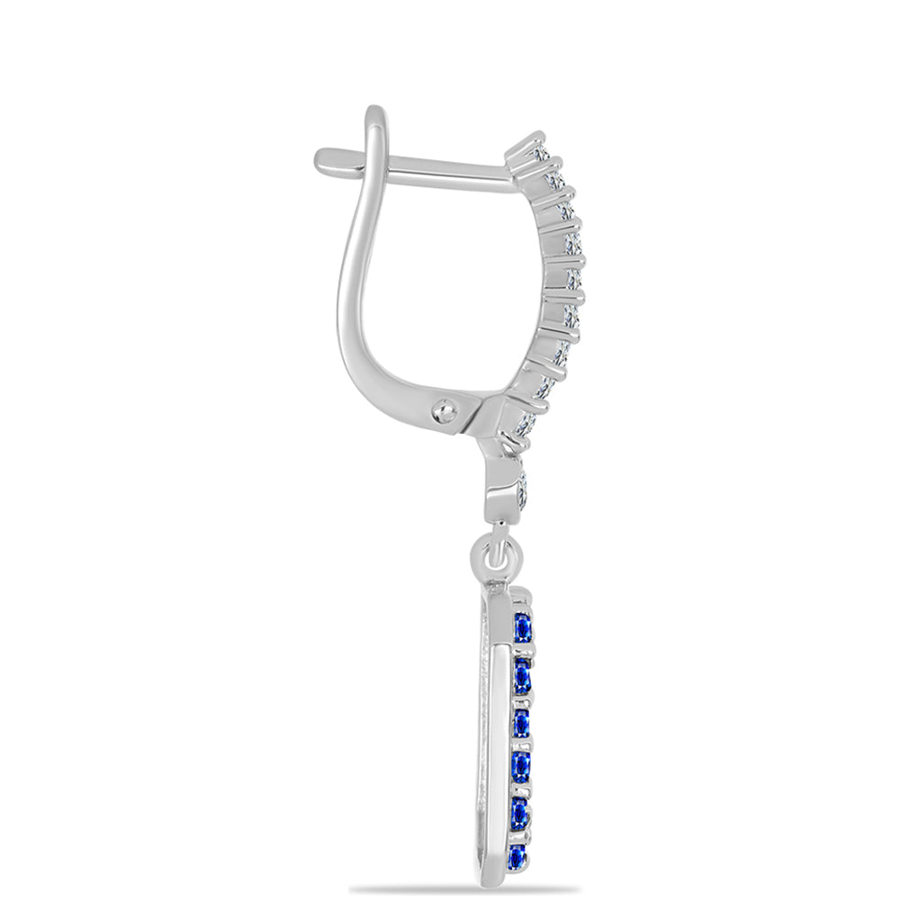 Kolczyki ze srebra próbe 925 z australijskim niebieskim szafirem i białym topazem