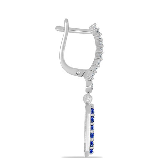 Kolczyki ze srebra próbe 925 z australijskim niebieskim szafirem i białym topazem
