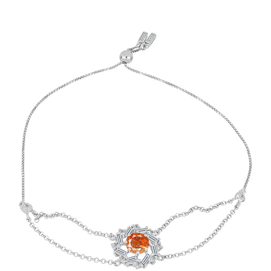 Bransoletka ze srebra próba 925 z kamieniem słonecznym i białym topazem