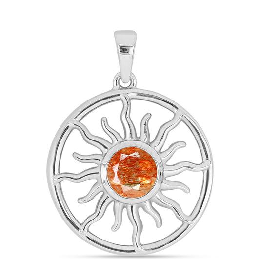 Zawieszka ze srebra próba 925 z kamieniem słonecznym