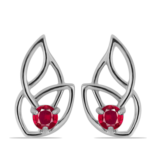 Kolczyki ze srebra próbe 925 z malgaskim rubinem