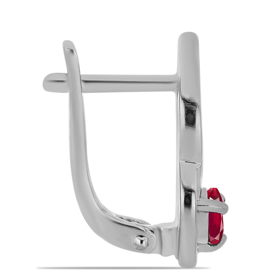 Kolczyki ze srebra próbe 925 z malgaskim rubinem