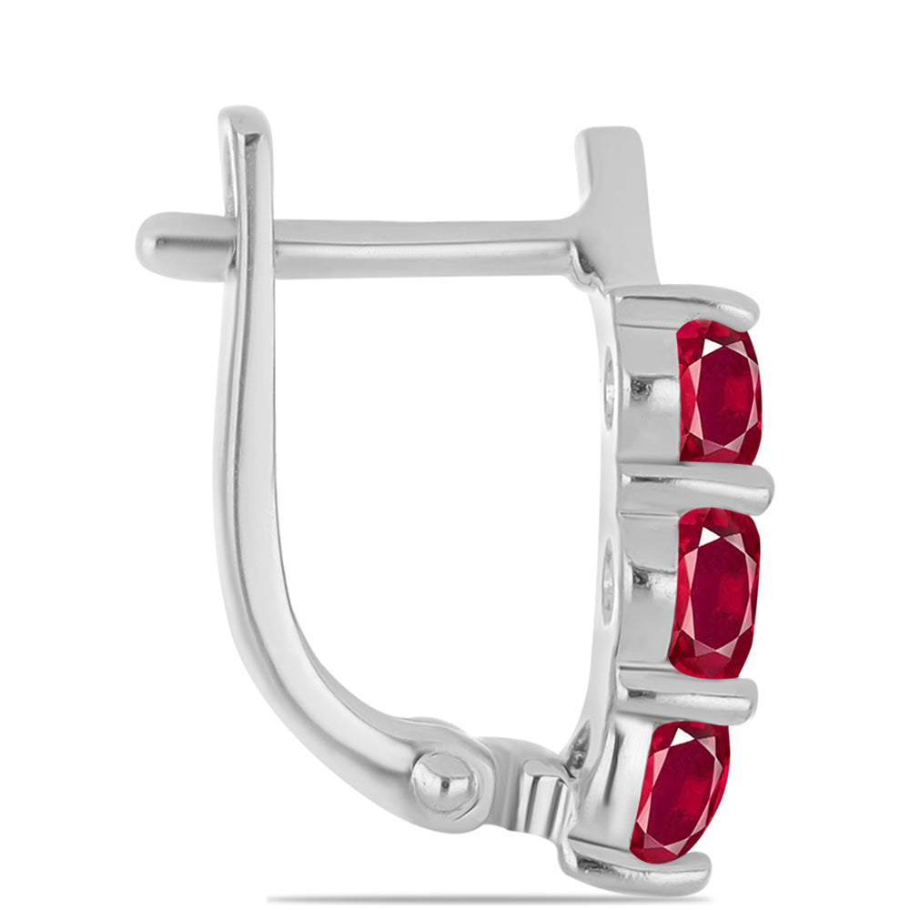 Kolczyki ze srebra próbe 925 z malgaskim rubinem