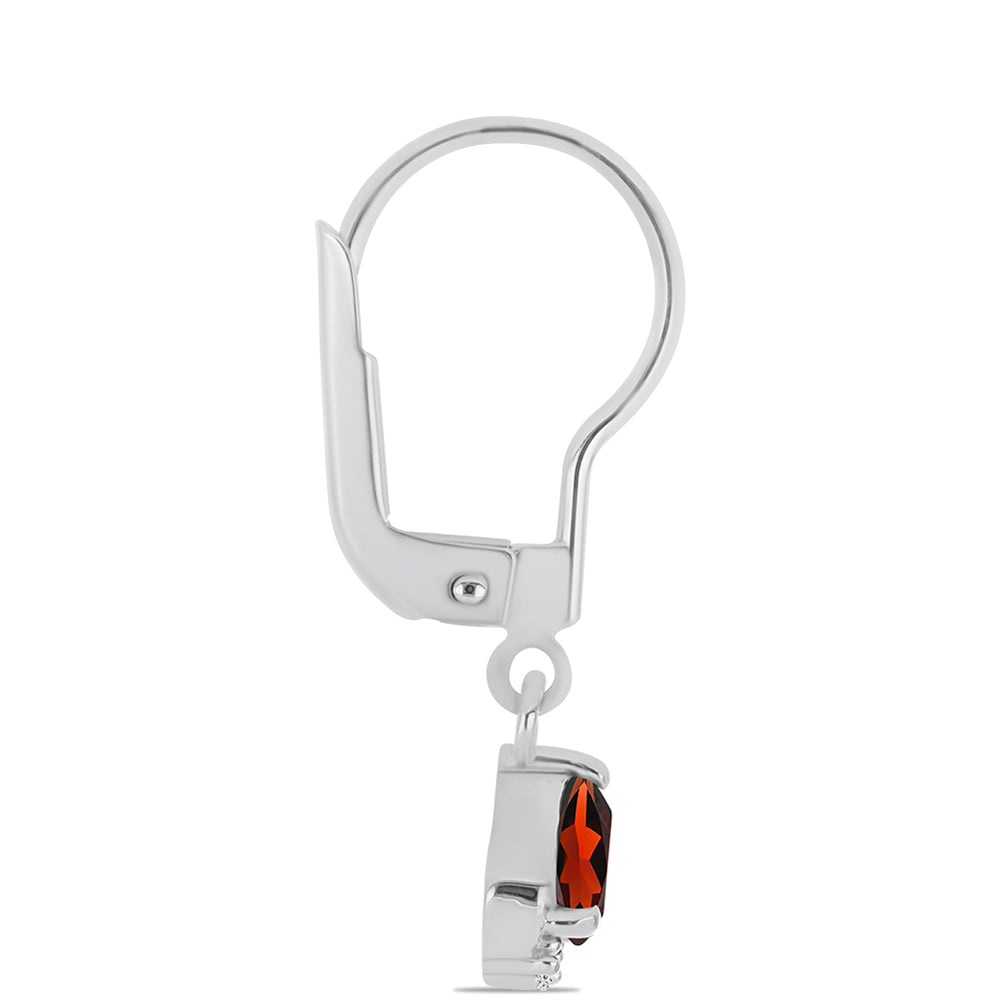 Kolczyki ze srebra próbe 925 z granatem i białym topazem