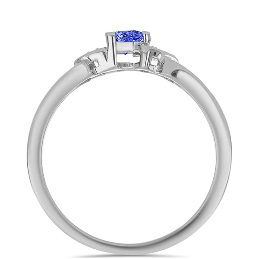 Pierścionek ze srebra próby 925 z tanzanitem i białym topazem