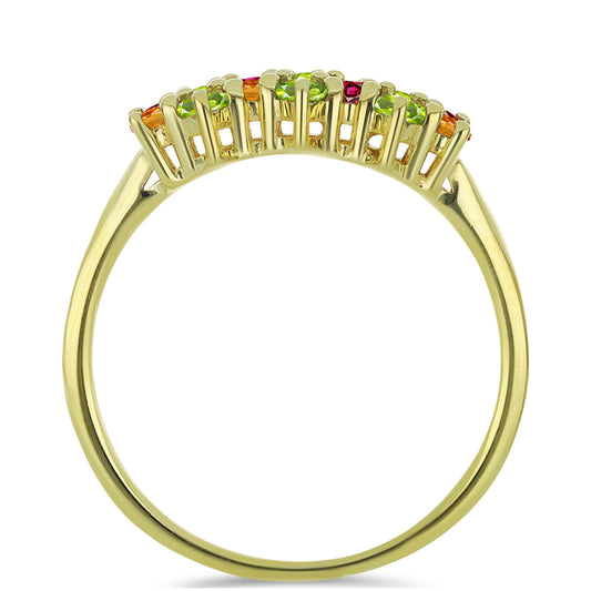 Pierścionek srebrny pozłacany z turmalinem