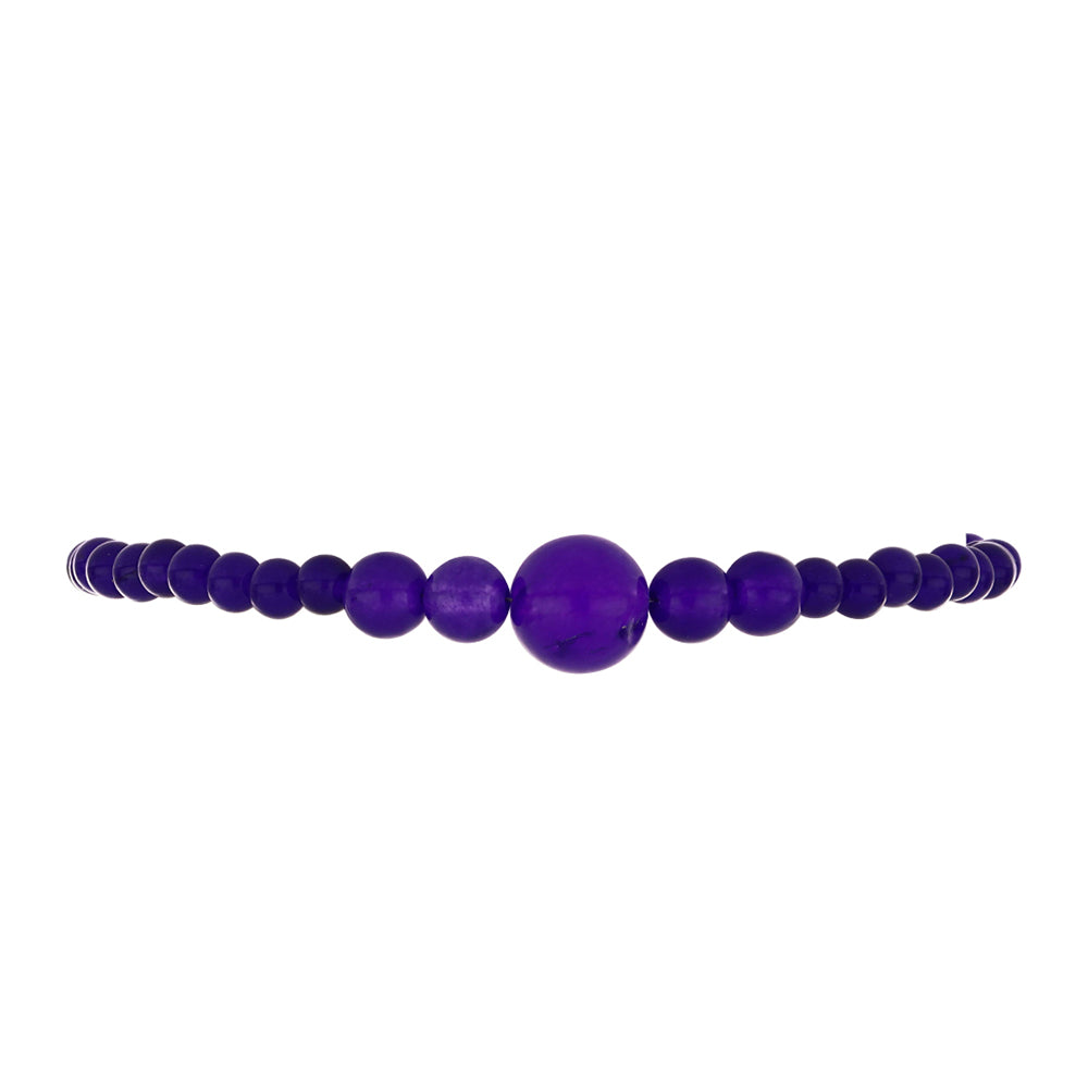 Bransoletka ze srebra próba 925 z purpurowym jadeitem