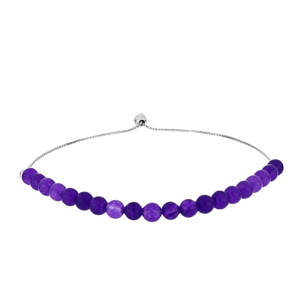 Bransoletka ze srebra próba 925 z purpurowym jadeitem
