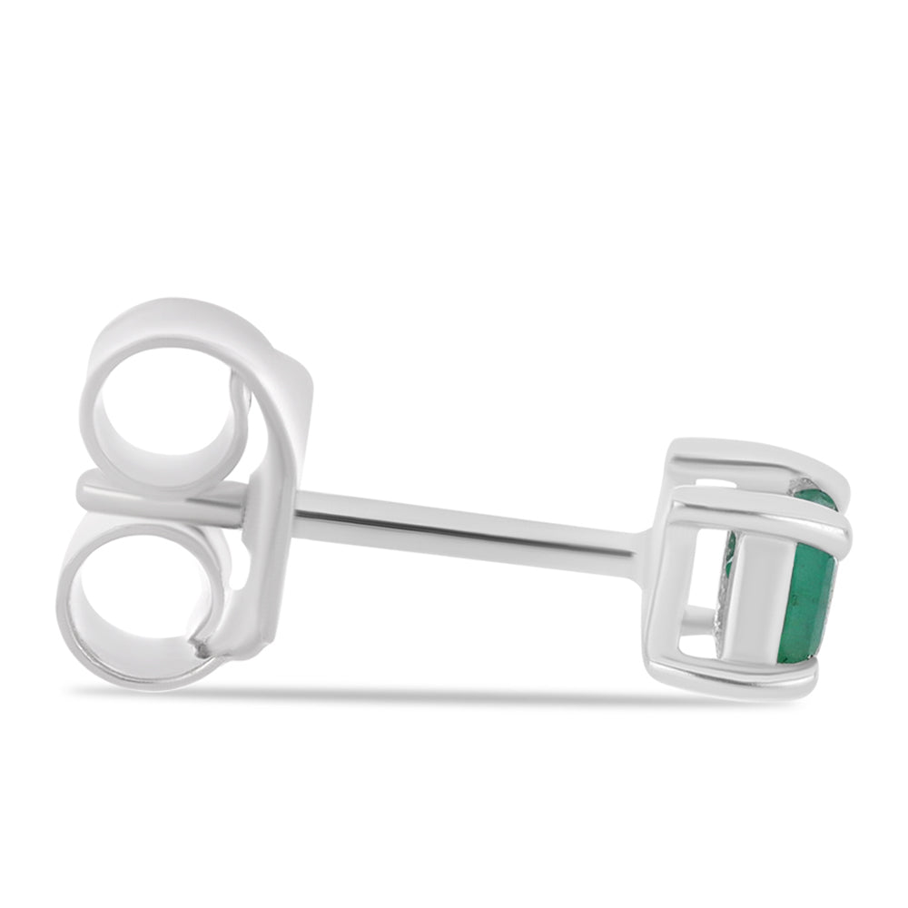 Kolczyki ze srebra próbe 925 z brazylijskim szmaragdem