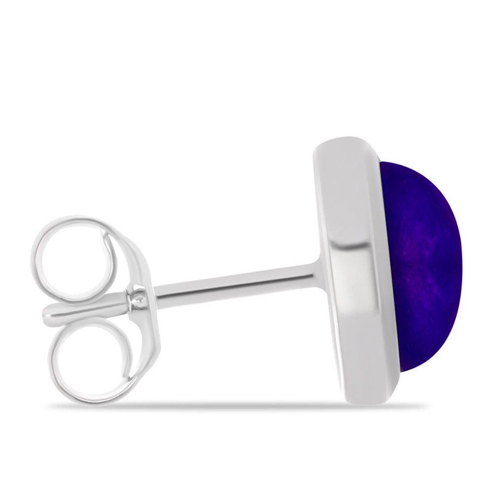 Kolczyki ze srebra próbe 925 z purpurowym jadeitem