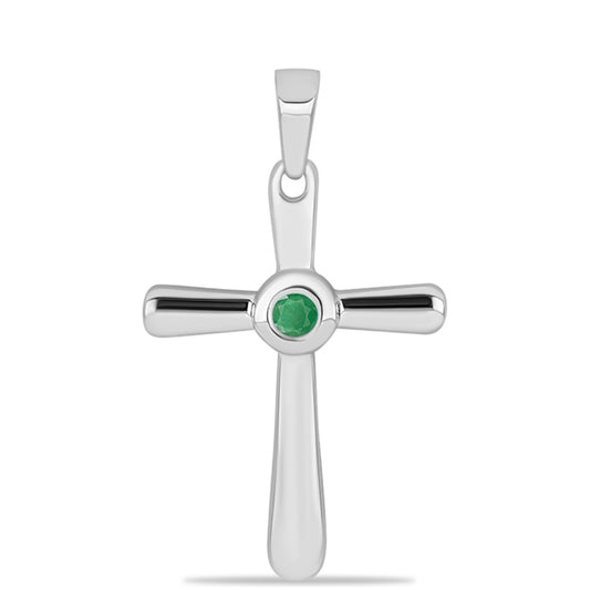 Zawieszka ze srebra próba 925 z brazylijskim szmaragdem