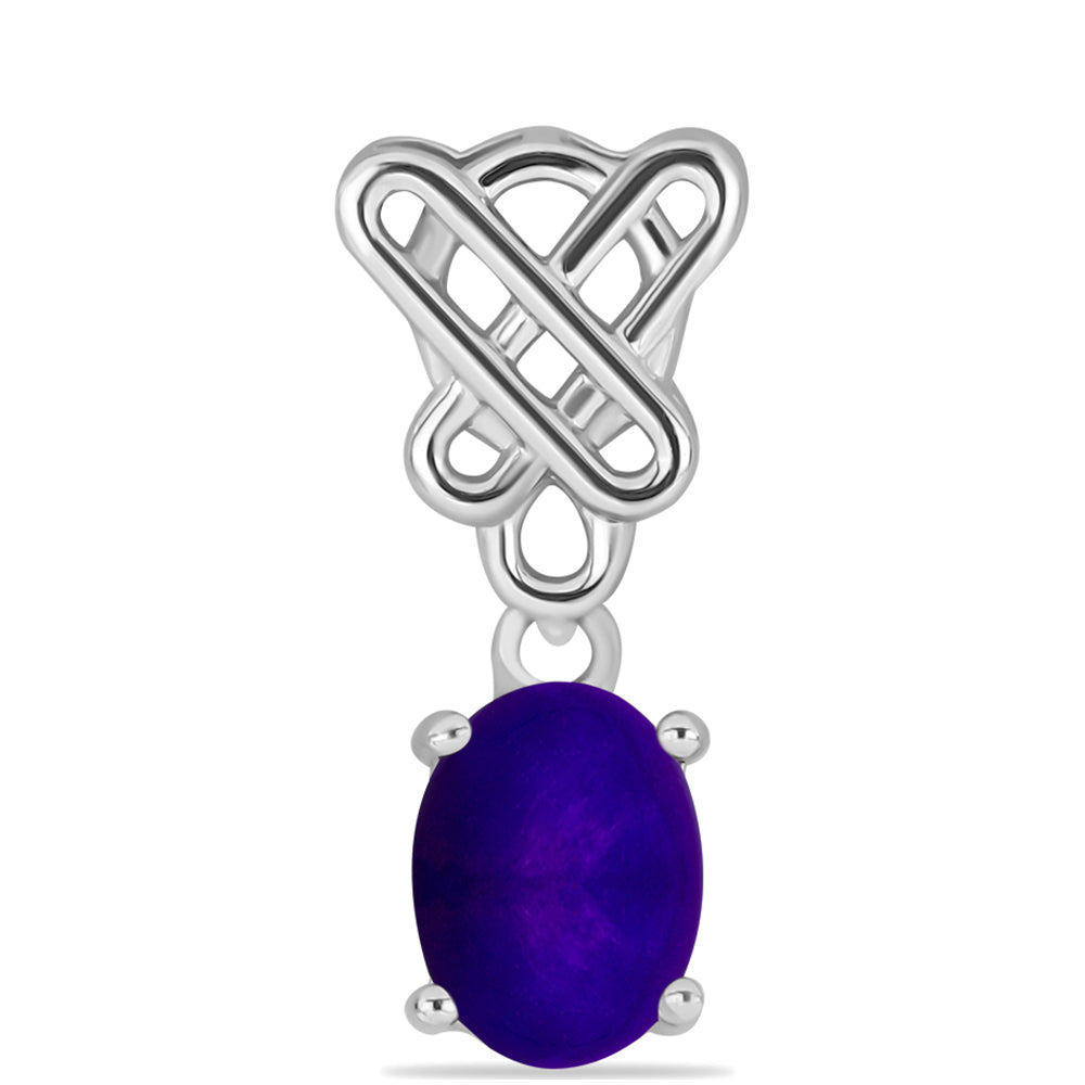 Zawieszka ze srebra próba 925 z purpurowym jadeitem