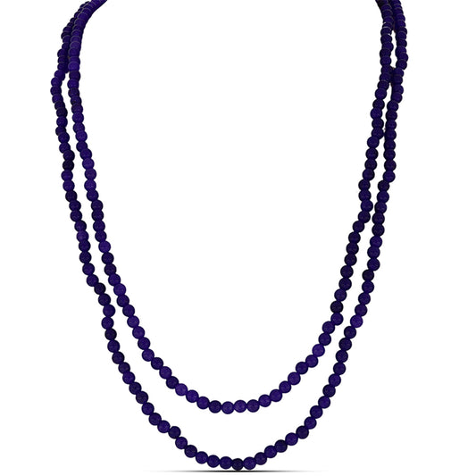 Naszyjnik bryłka z purpurowym jadeitem