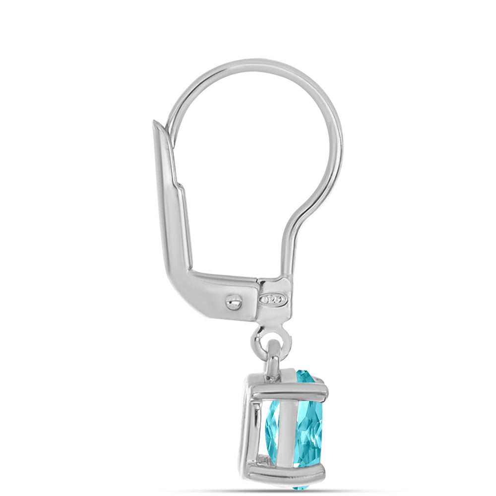 Kolczyki ze srebra próbe 925 z kwarcem Paraiba