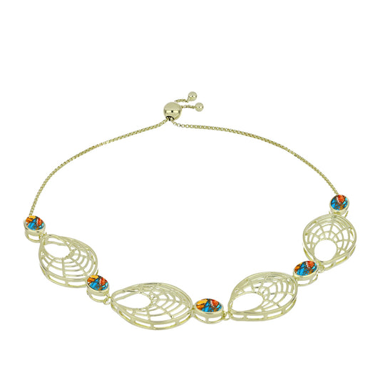 Bransoletka srebrna pozłacana z turkusem Oyster