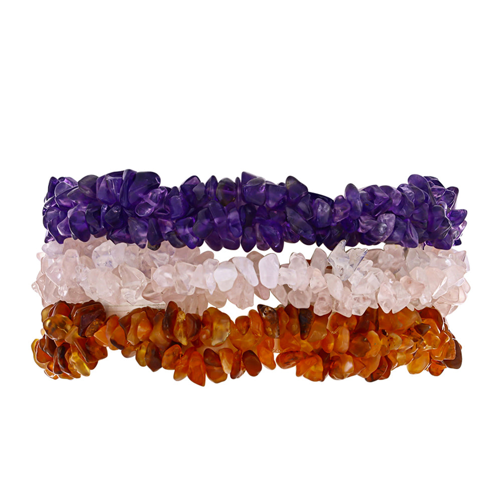 Zestaw bryłka z marokańskim ametystem i karneolem ( Bransoletka )