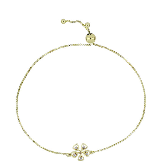 Bransoletka srebrna pozłacana z szampańskim diamentem i białym diamentem