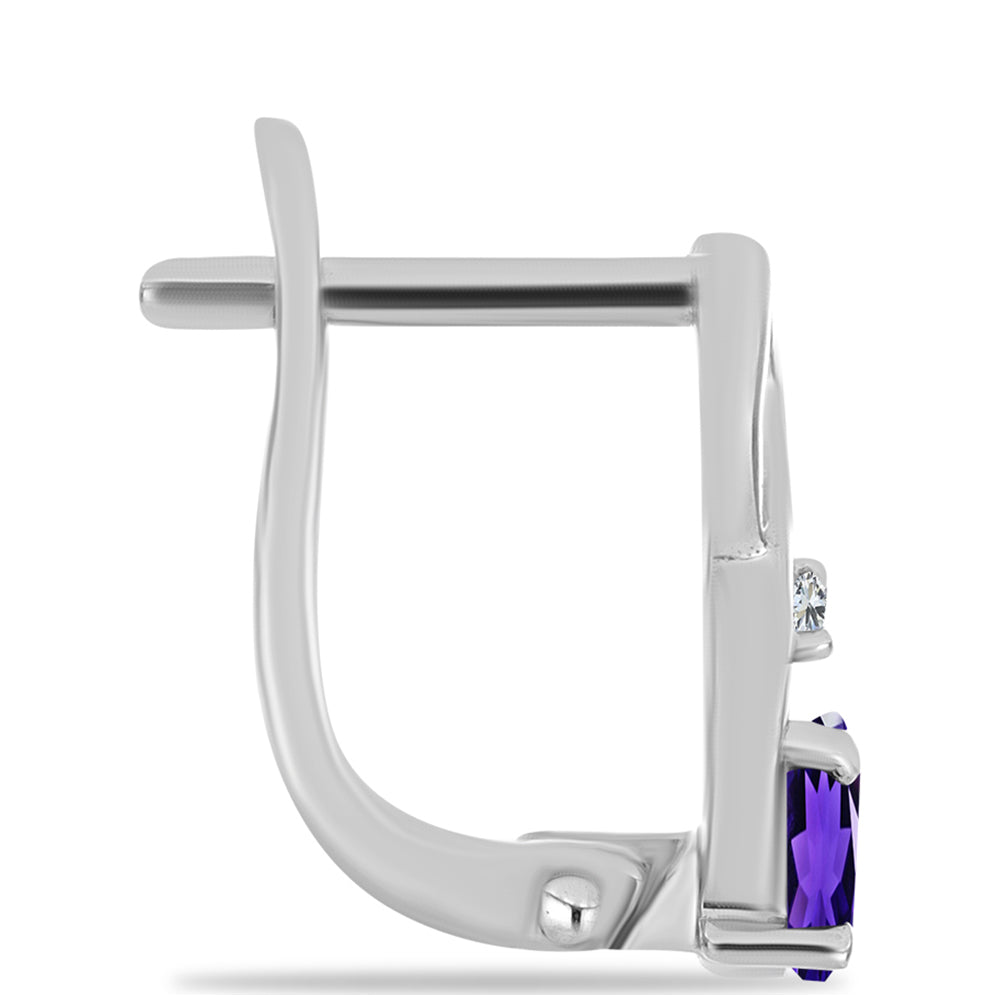 Kolczyki ze srebra próbe 925 z marokańskim ametystem i białym topazem