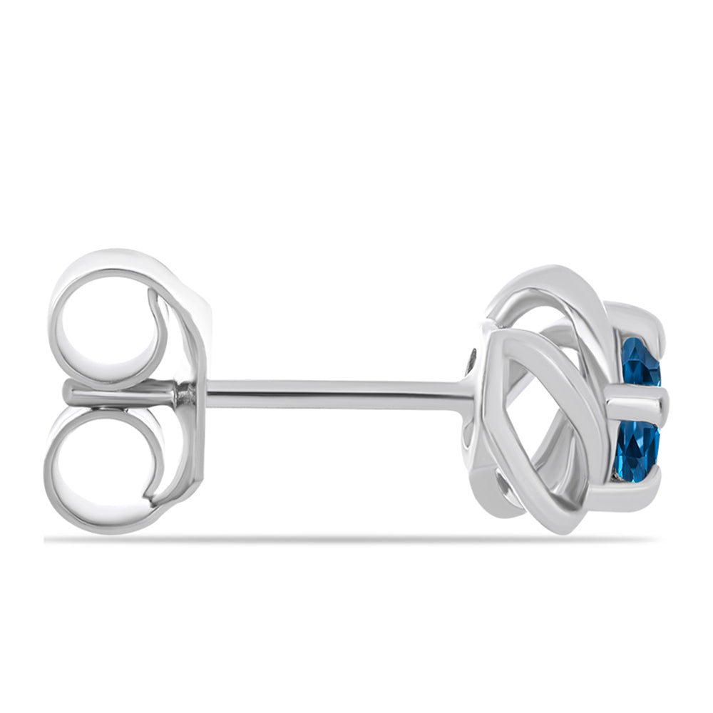 Kolczyki ze srebra próbe 925 z niebieskim topazem londyńskim