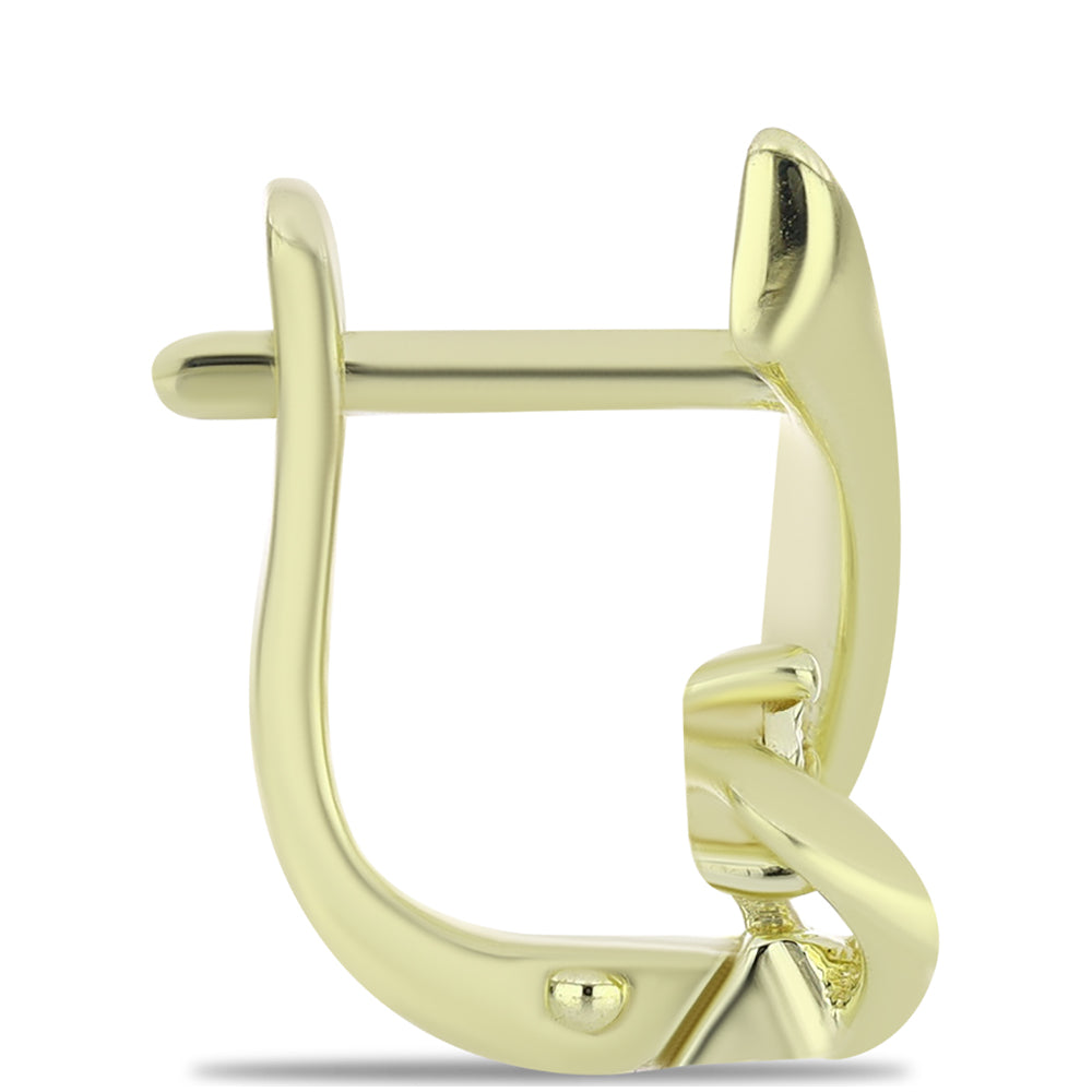 Kolczyki srebrne pozłacane z szampańskim diamentem