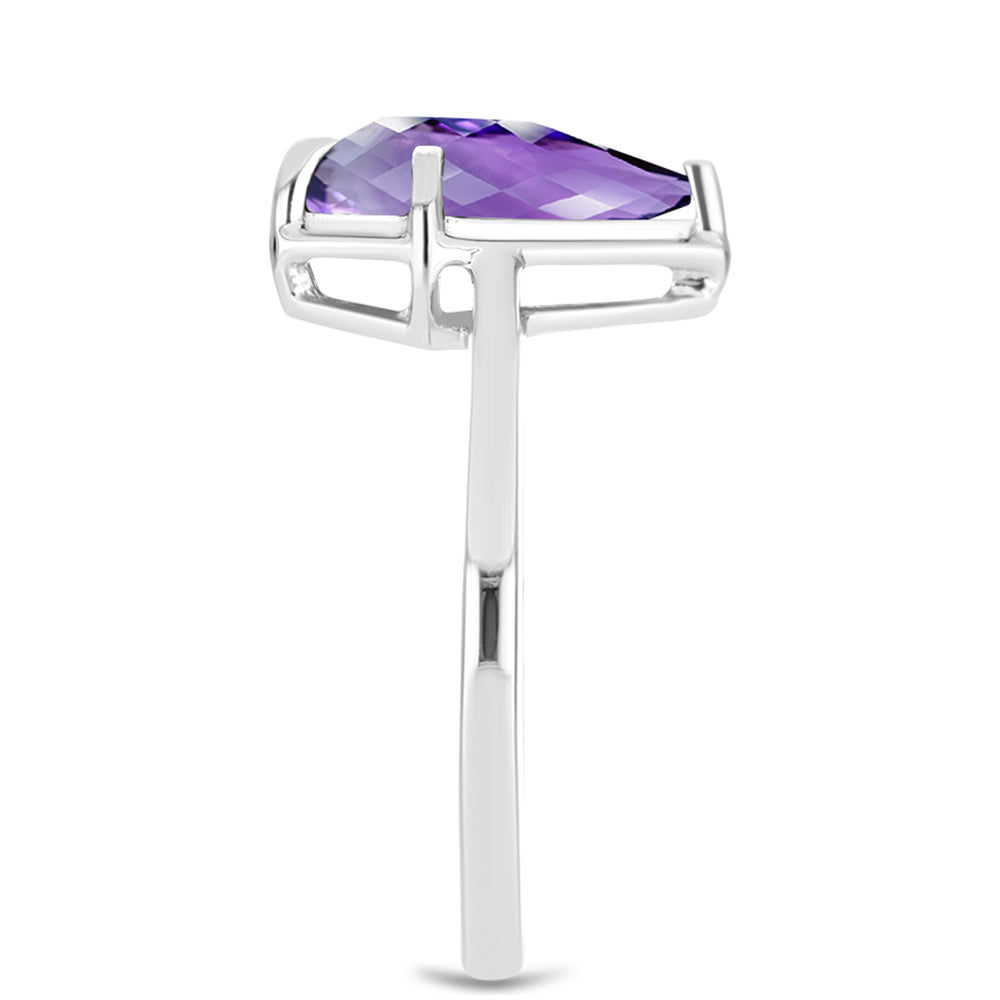 Pierścionek ze srebra próby 925 z marokańskim ametystem